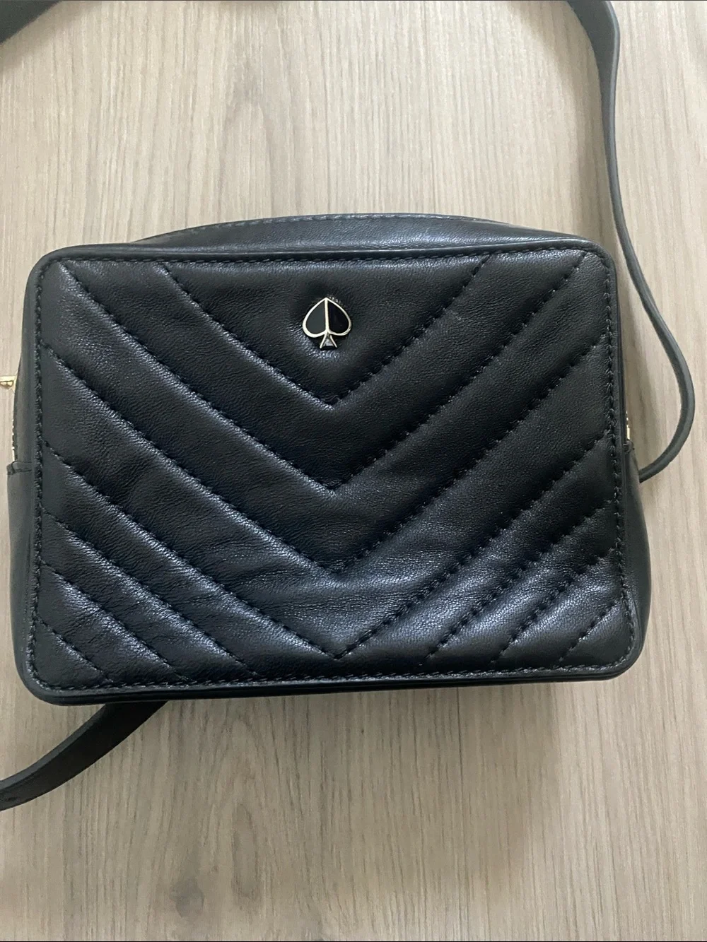 kate spade Black Quilted Leather Camera Crossbody